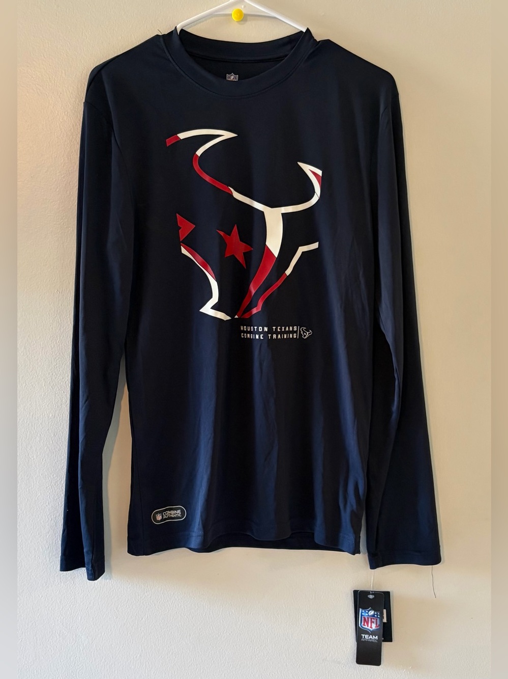 New- Houston Texans NFL Football Dri Fit Long Sleeve Team Shirt-Mens Small